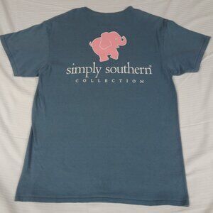 SIMPLY SOUTHERN COLLECTION PINK ELEPHANT - BLUE MEDIUM T-SHIRT K774